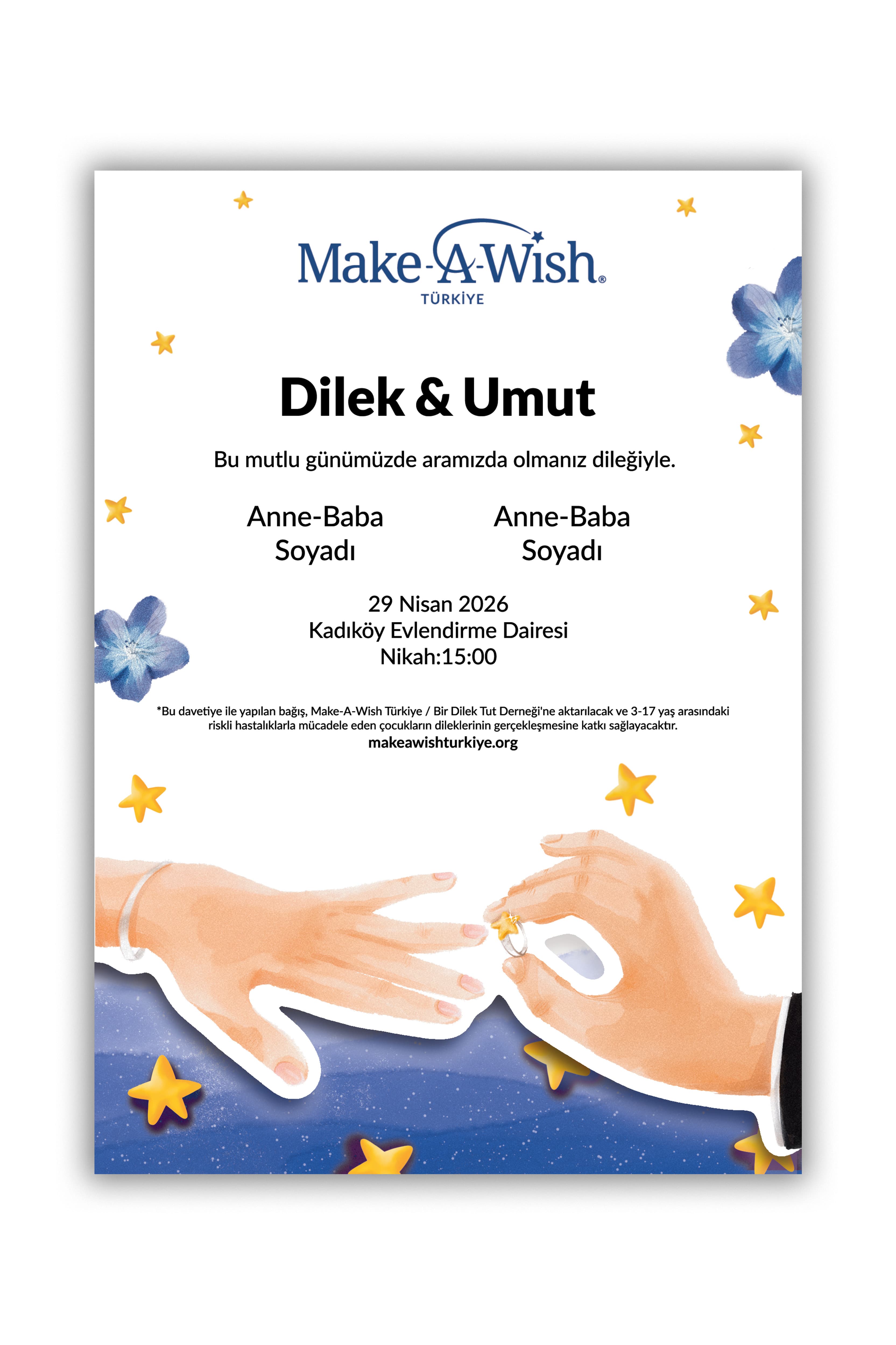 Birlikte Bir Dilek - Özel Gün Davetiye